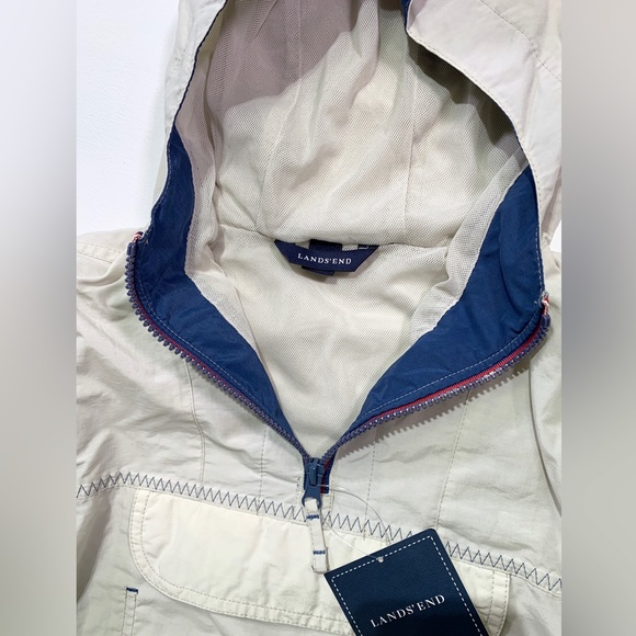 Lands End Girls Hooded Pullover Jacket L 6X-7 Qtr Zip East Cove Inn Montauk NY - Picture 5 of 11